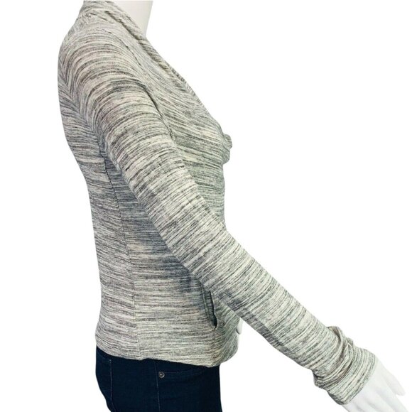 Loft | Lou & Grey Womens Asymmetric Zip Cardigan Melange Stretch Gray Size XS - Picture 10 of 13